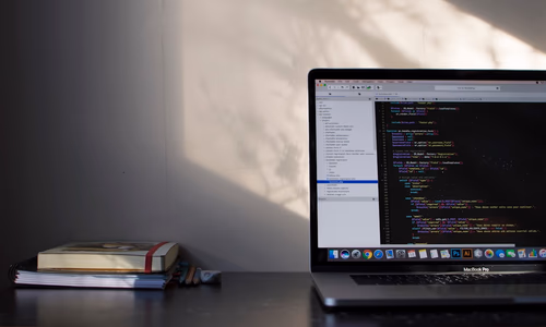 A person standing on a mountain peak looking at a digital horizon, representing digital freedom and independence.