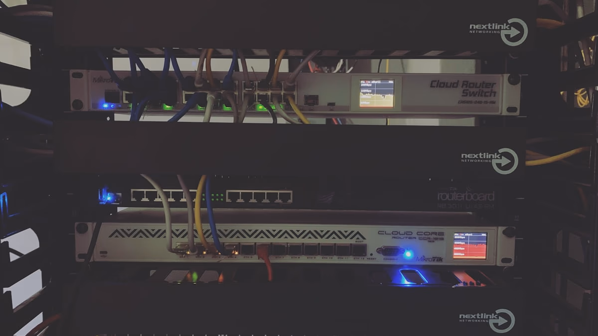 Network security visualization showing encrypted VPN tunnel connections with lock symbols and data privacy indicators