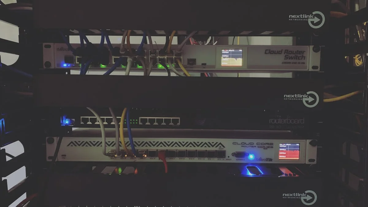 Network security visualization showing encrypted VPN tunnel connections with lock symbols and data privacy indicators