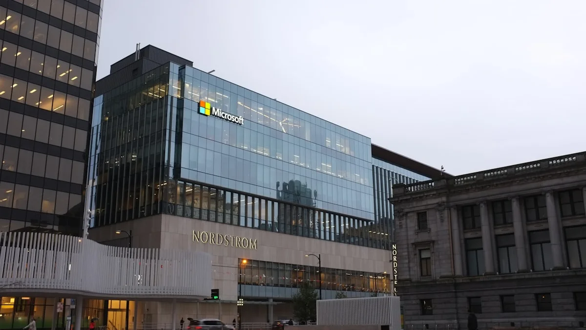 A sleek, modern representation of a neural network stack, symbolizing Microsoft's in-house AI development.