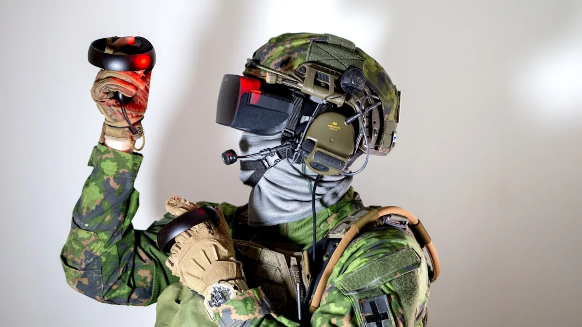 Digital representation of a modern command center, symbolizing the convergence of AI, state power, and military strategy.