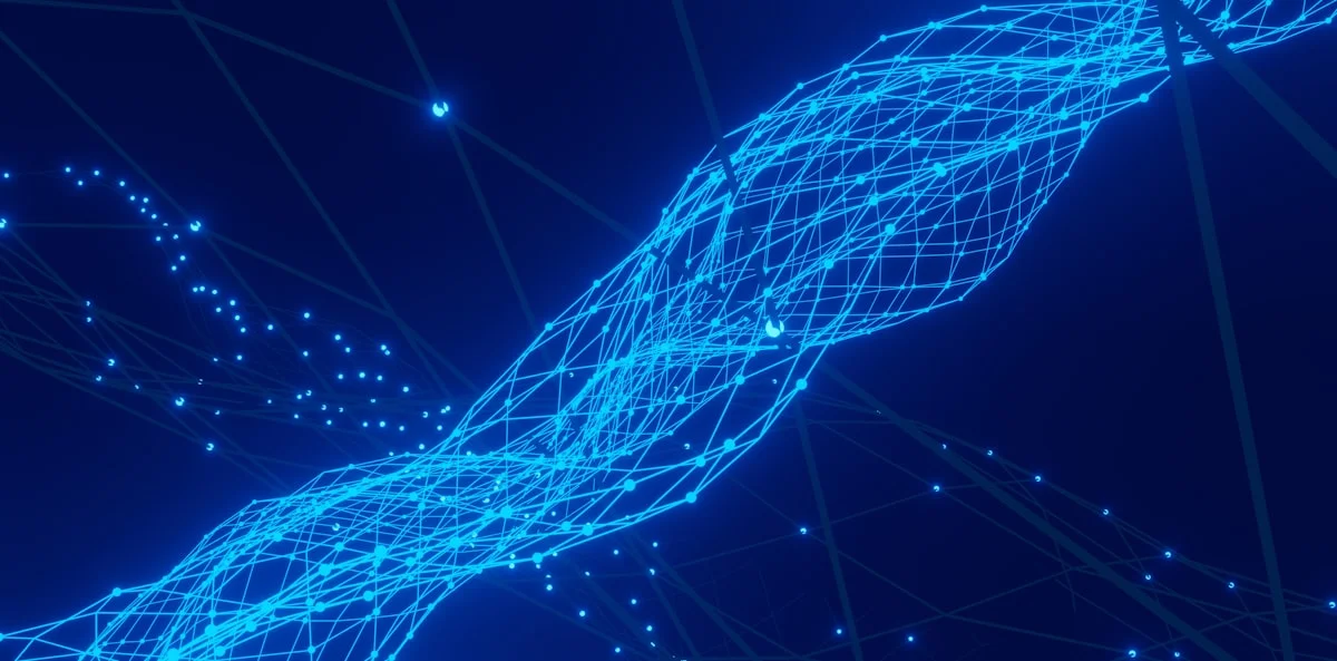 A digital representation of a wall being bypassed by a glowing stream of data, symbolizing censorship circumvention.