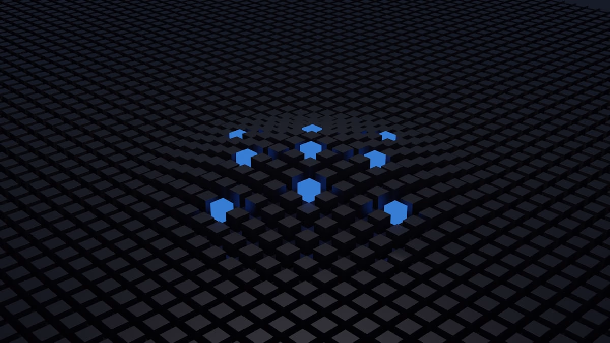 Abstract visualization of autonomous AI agents orchestrating multi-step workflows with connected nodes and data flows