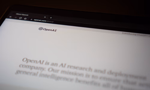 A digital representation of a high-tech command center with data visualizations, representing the intersection of AI labs and national defense.