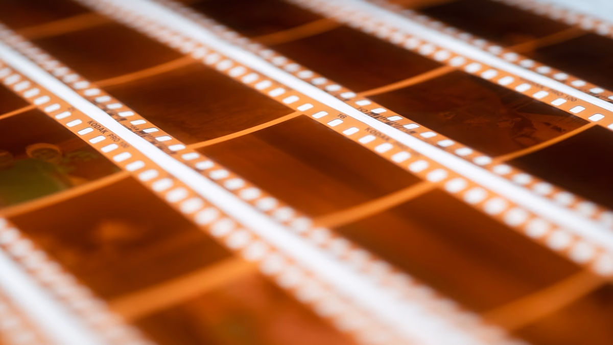 Film strips and video frames representing Meta's Muse Spark AI video generation model launched April 2026