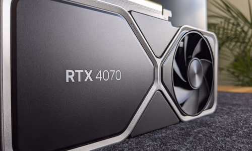 A high-performance NVIDIA RTX GPU glowing with neural network patterns, representing AI acceleration.