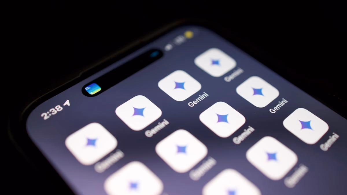 A futuristic smartphone interface showing autonomous task flows being executed by an AI agent.