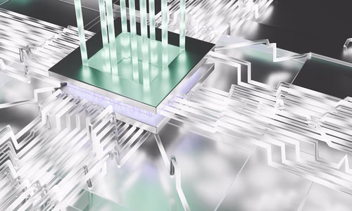 Circuit board with glowing quantum computing visualization representing post-quantum cryptography and the threat to current encryption standards in 2026