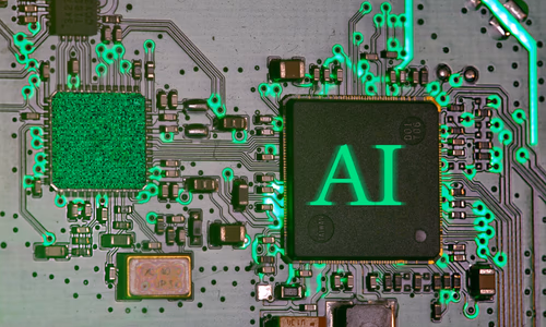 Abstract representation of local AI processing