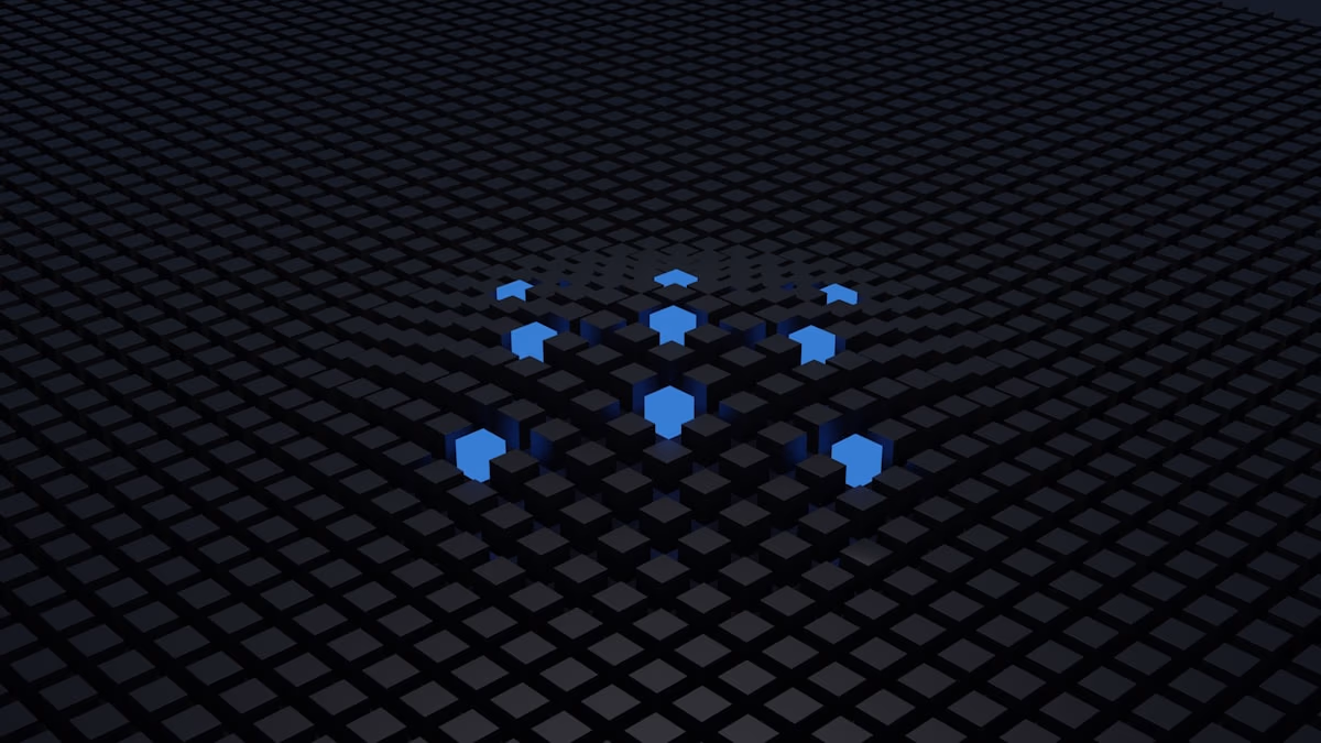 Abstract visualization of autonomous AI agents orchestrating multi-step workflows with connected nodes and data flows