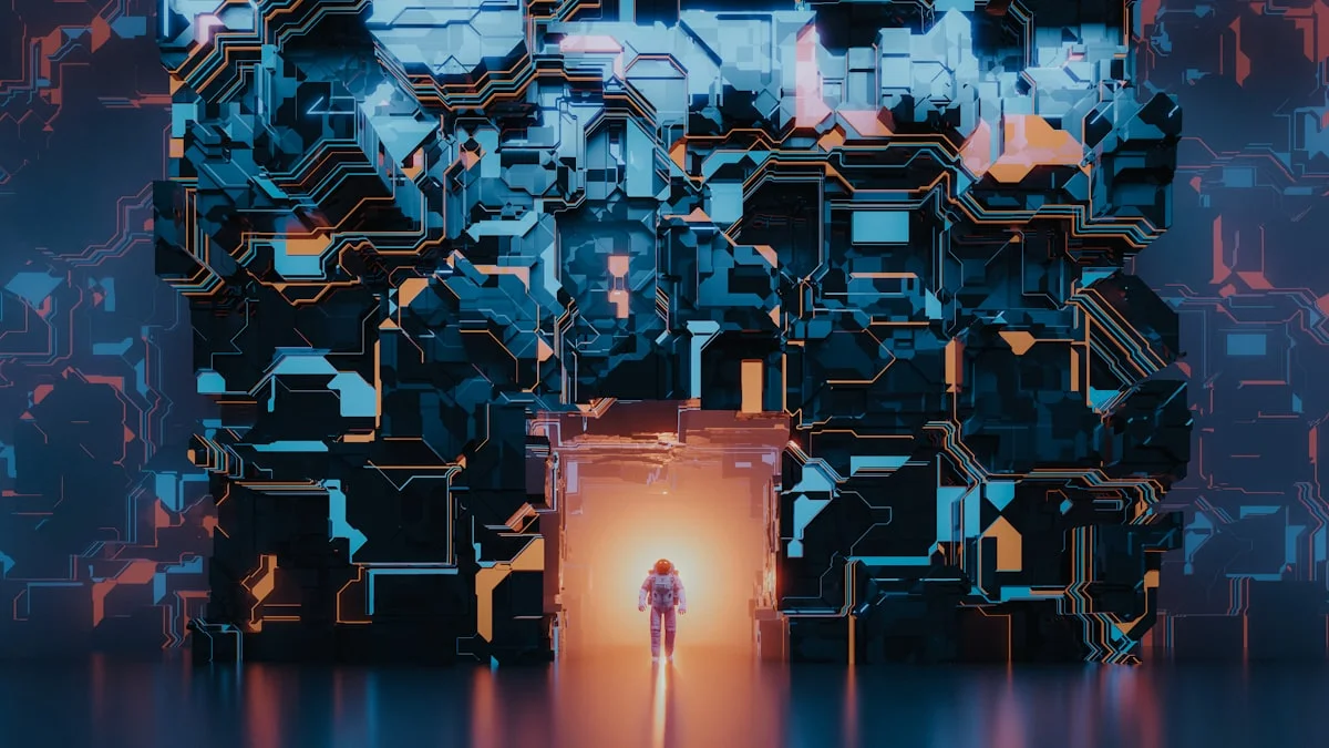 A glowing digital cyber security shield representing AI governance and data privacy controls.