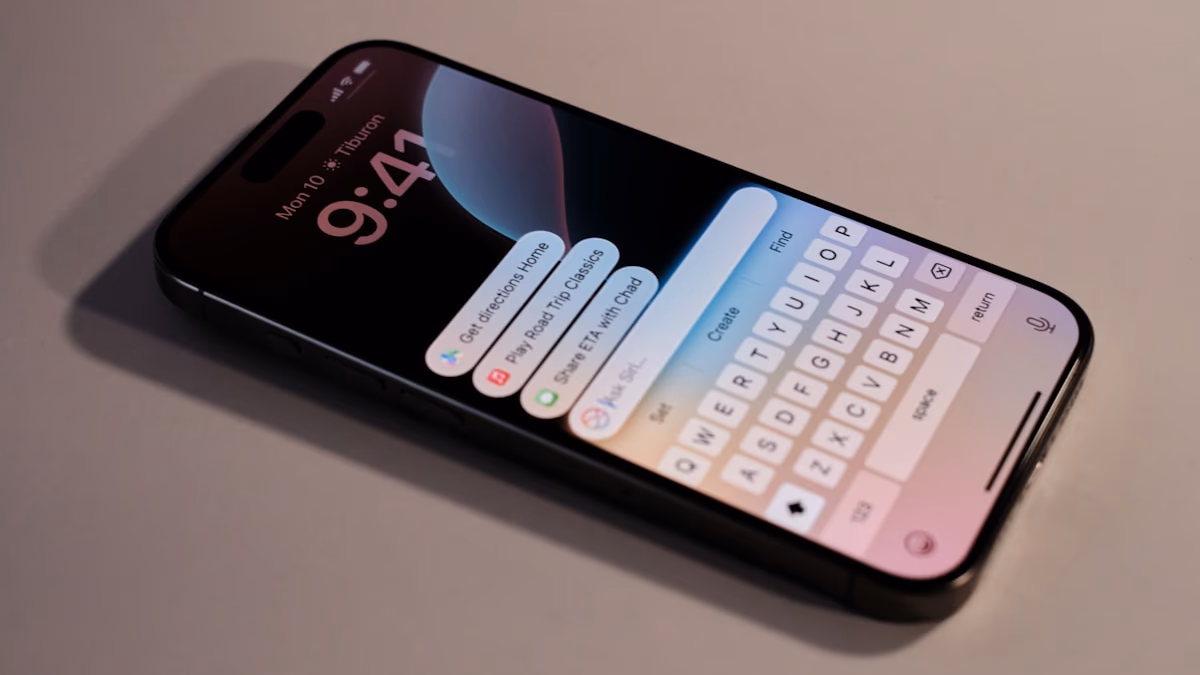 Conceptual visualization of an AI agent navigating a complex network of tasks and applications.