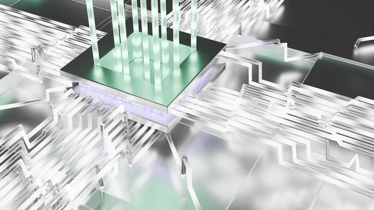 Circuit board with glowing quantum computing visualization representing post-quantum cryptography and the threat to current encryption standards in 2026